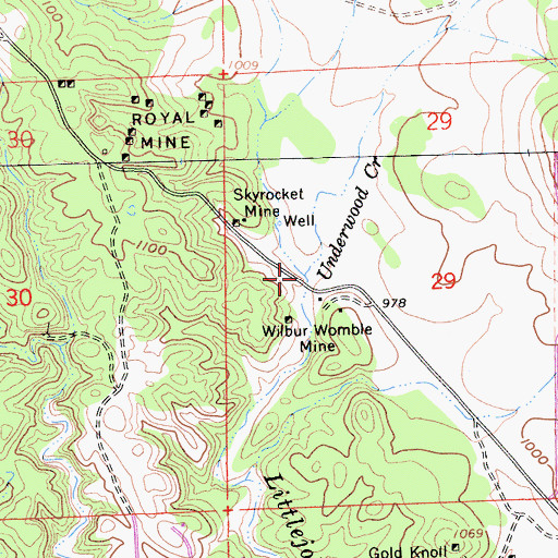 Topographic Map of Underwood Creek, CA