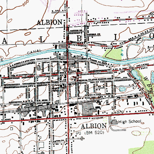 Topographic Map of Orleans County Jail, NY