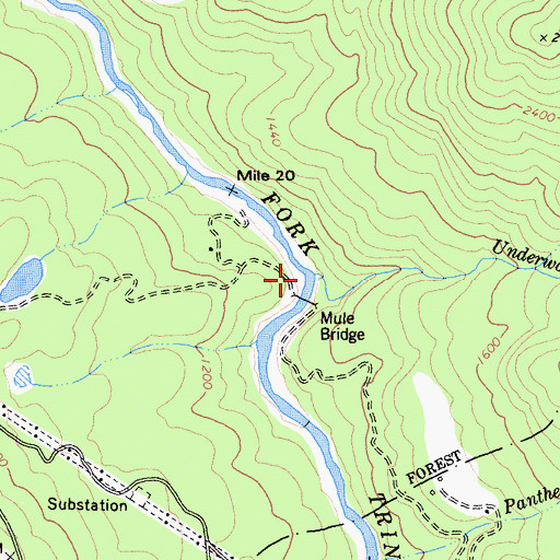 Topographic Map of Underwood Creek, CA