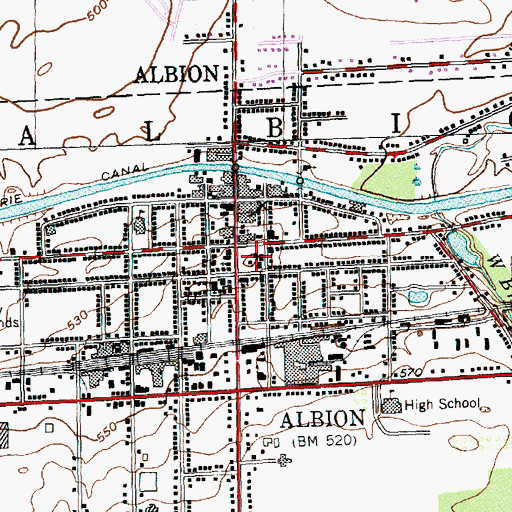 Topographic Map of Orleans County Clerks Office, NY