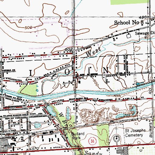 Topographic Map of Saint Mary's Polish Roman Catholic Church, NY