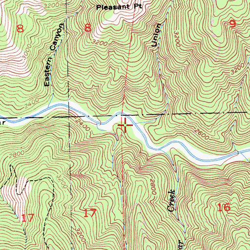 Topographic Map of Union Canyon, CA