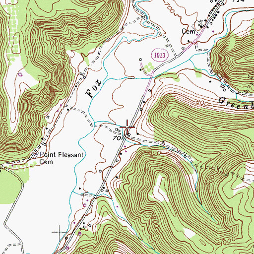 Topographic Map of Muses Mill Volunteer Fire Department, KY