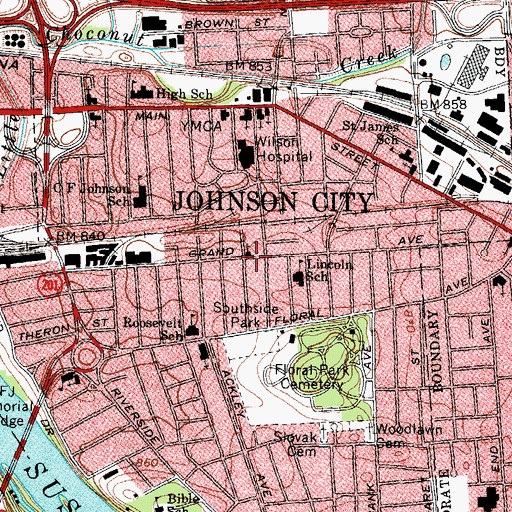 Topographic Map of Christian And Missionary Alliance Church, NY