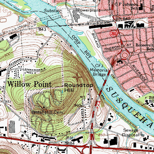 Topographic Map of Goudey Steam Station, NY