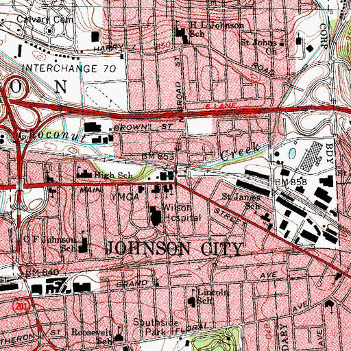 Topographic Map of Baptist Bible Seminary, NY