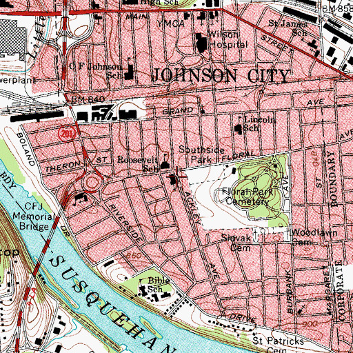 Topographic Map of Primitive Methodist Church, NY