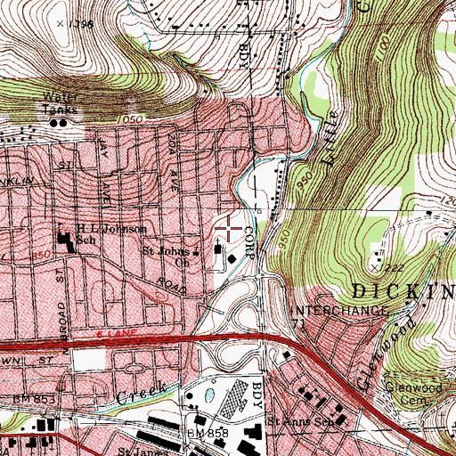 Topographic Map of Virginia Avenue Playground, NY