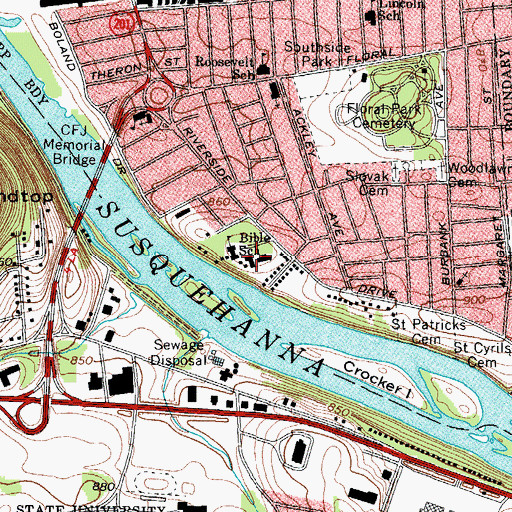 Topographic Map of King Hall, NY