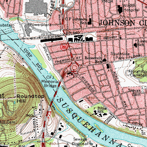 Topographic Map of Church of the Blessed Sacrament, NY