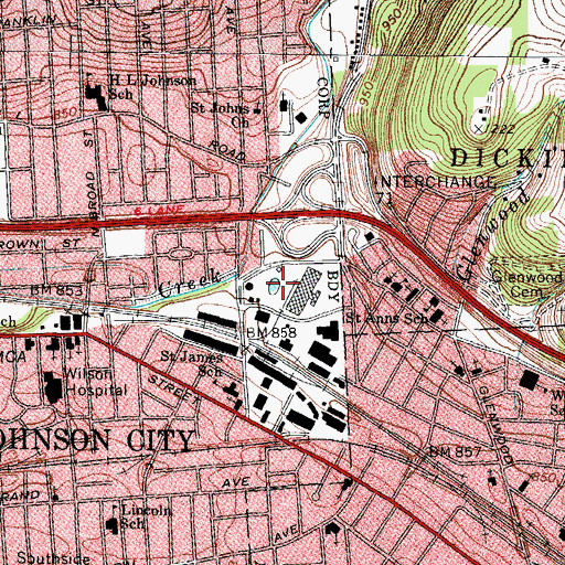 Topographic Map of Bintz Swimming Pool, NY