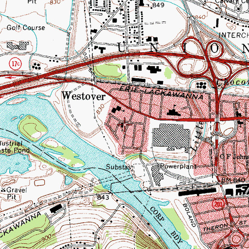 Topographic Map of Westover Methodist Church, NY