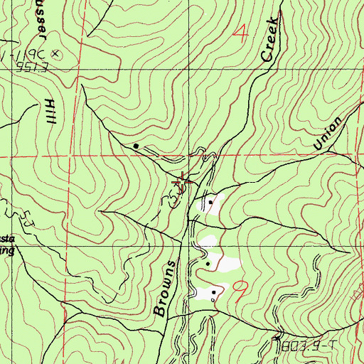 Topographic Map of Union Gulch, CA