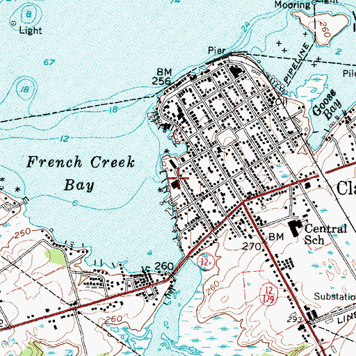 Topographic Map of Clayton Casino, NY