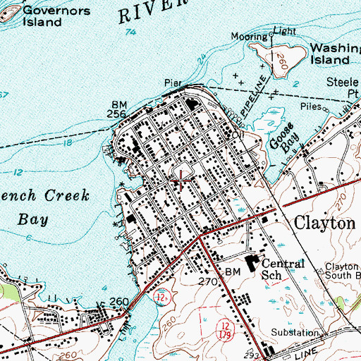 Topographic Map of Saint Mary's Roman Catholic School, NY