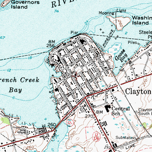 Topographic Map of Saint Mary's Roman Catholic Church, NY
