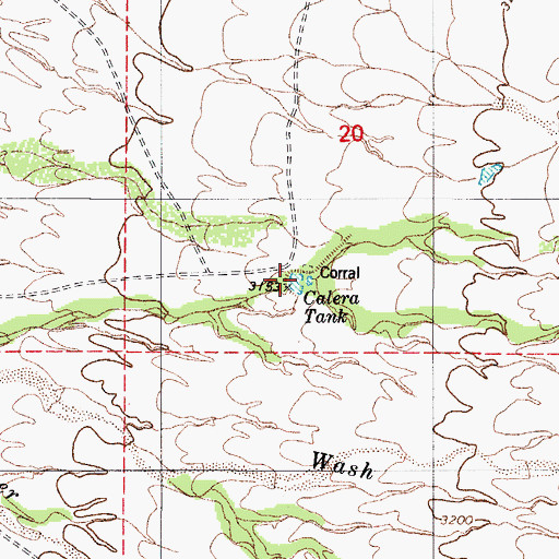 Topographic Map of Calera Tank, AZ