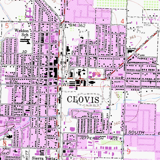 Topographic Map of Union High School, CA