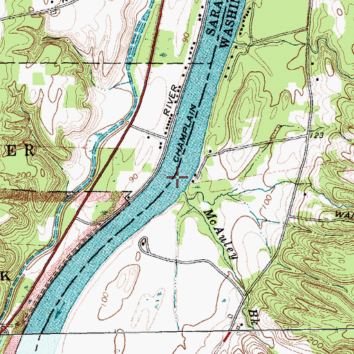Topographic Map of Powers-Briggs Ferry (historical), NY