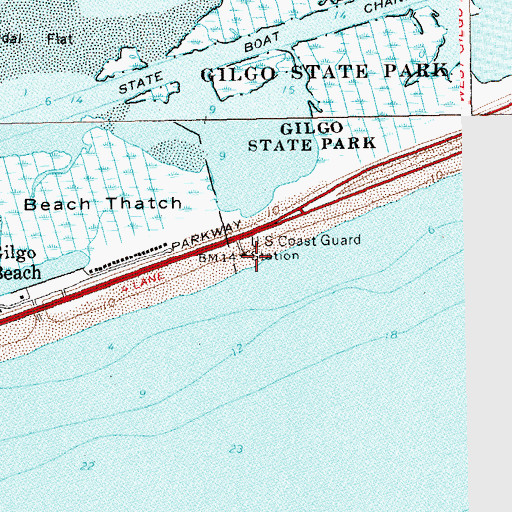 Topographic Map of Jones Beach Life Boat Station (historical), NY