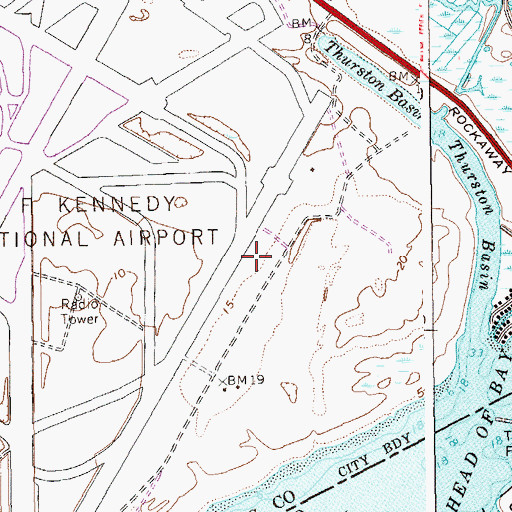 Topographic Map of Jamaica Airport (historical), NY