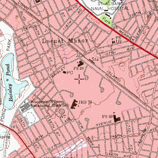 Topographic Map of Jamaica Race Track (historical), NY