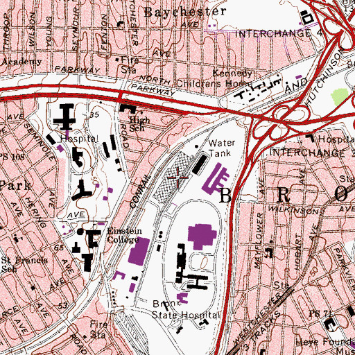 Topographic Map of Westchester Yard (historical), NY
