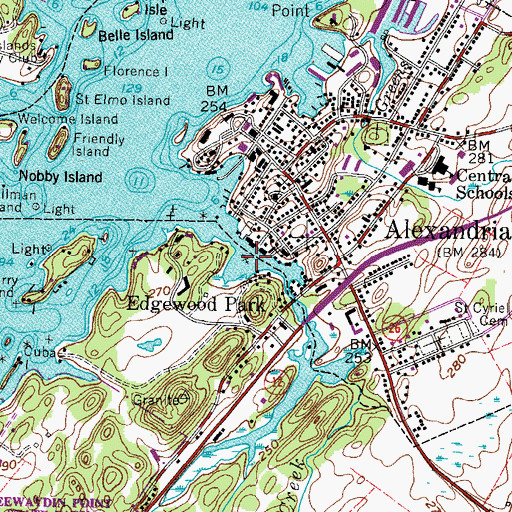 Topographic Map of Otter Creek Bay, NY