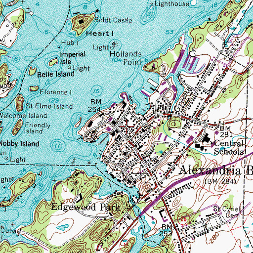 Topographic Map of Holland Library, NY