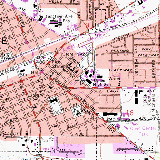 Topographic Map of Livermore High School, CA