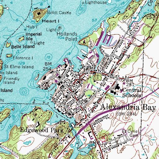 Topographic Map of Saint Cyril's Roman Catholic Church, NY