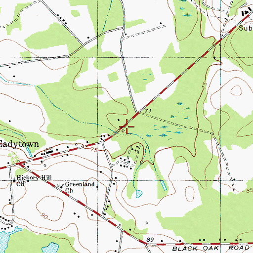 Topographic Map of Eadytown Fire Department Company 13, SC