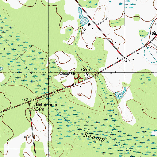 Topographic Map of Canaan Fire Department Station 2, SC