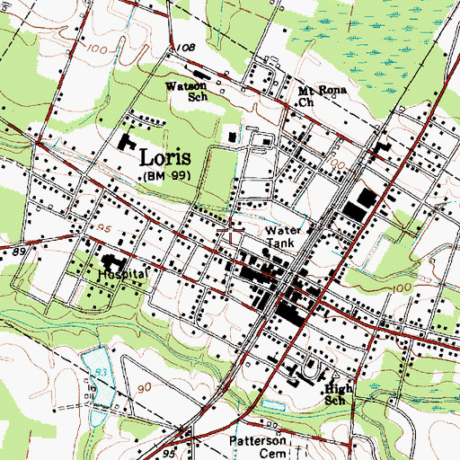 Topographic Map of Horry County Fire Department Loris, SC