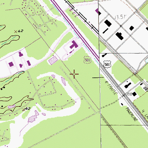 Topographic Map of Horry County Fire Department University, SC