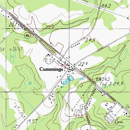 Topographic Map of Hampton Fire Department Station 90, SC