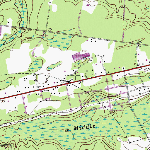 Topographic Map of Saint Paul's Fire Department Station 4, SC