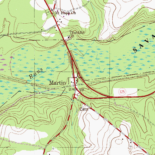 Topographic Map of Allendale Fire Department Station 400, SC
