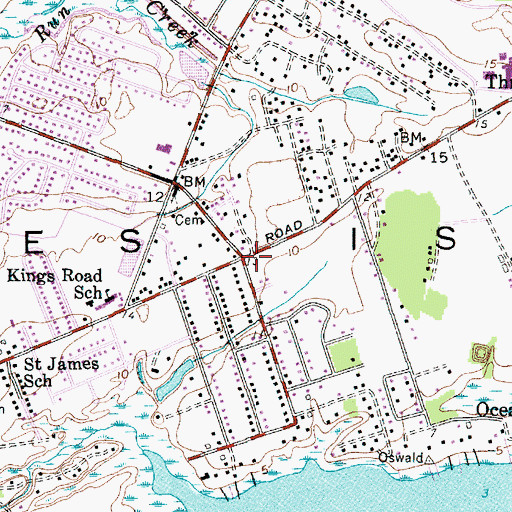 Topographic Map of City of Charleston Fire Department Station 7, SC