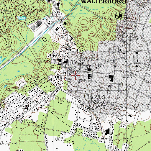 Topographic Map of Walterboro Fire Department, SC