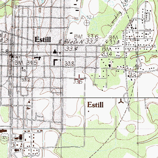 Topographic Map of Estill Fire Department Station 20, SC