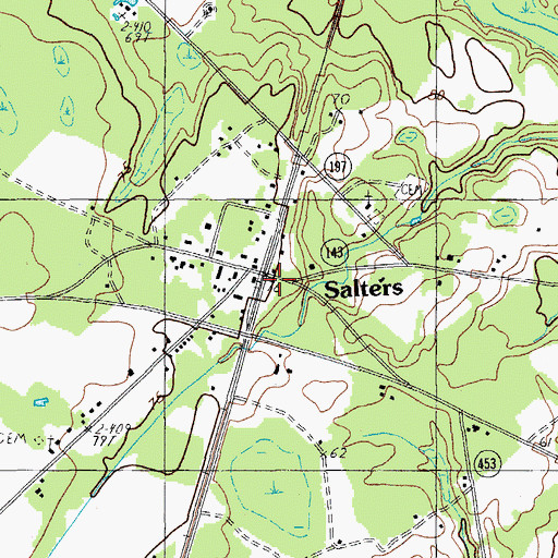 Topographic Map of Williamsburg County Fire Department Salters, SC