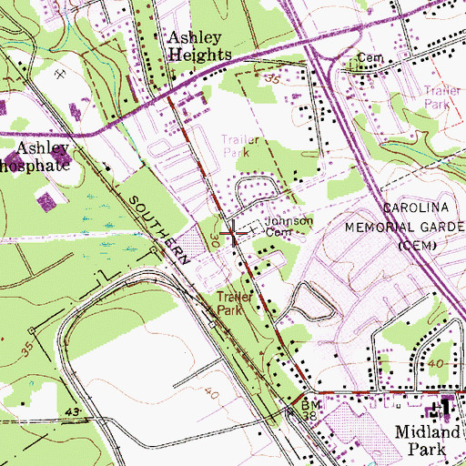 Topographic Map of North Charleston Fire Department Station 10, SC