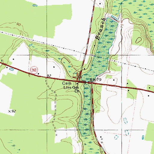 Topographic Map of Clarendon County Fire Department Brewington Foreston, SC