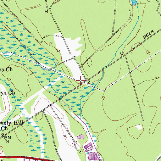 Topographic Map of Saint Andrews Fire Department, SC