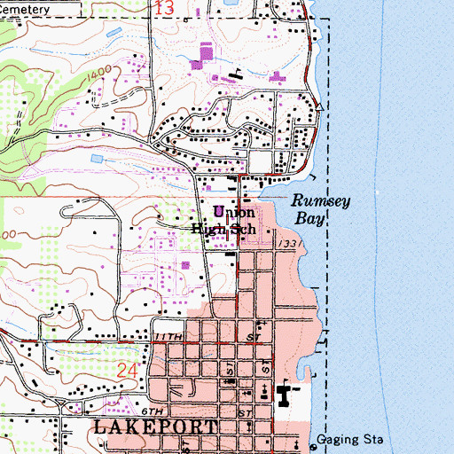 Topographic Map of Clear Lake High School, CA
