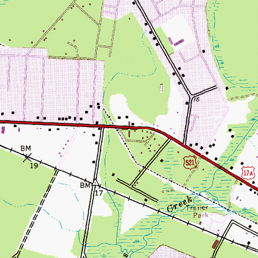 Topographic Map of Georgetown Fire Department Station 10, SC