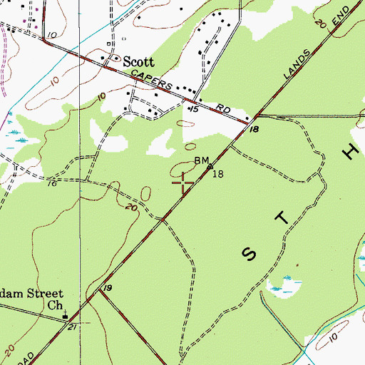 Topographic Map of Lady's - Saint Helena Island Fire Department Station 23, SC