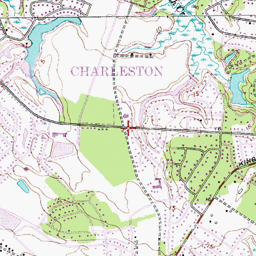 Topographic Map of James Island Fire Department Station 2, SC