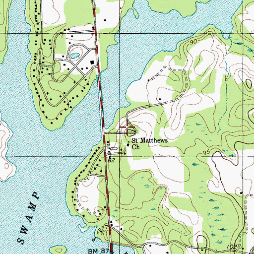 Topographic Map of Clarendon County Rural Fire Department Wyboo, SC